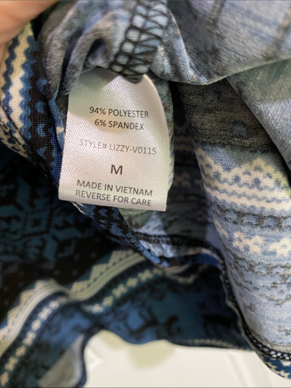 Dear Scarlett Blue Patterned V-Neck Tunic Top - Picture 3 of 6